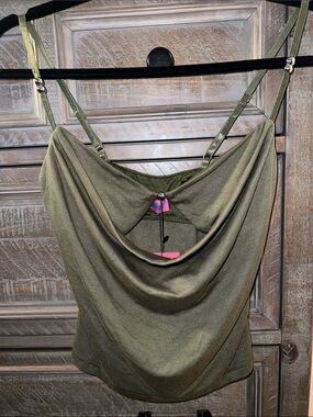 Edikted Olive Cowl Neck Tank Top with Adjustable Straps